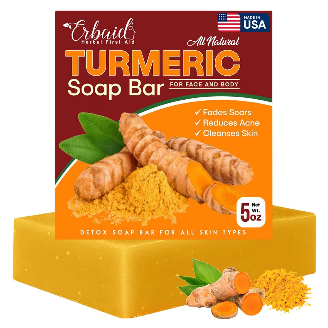 Turmeric brightening soap bar for face and body by Natrulo
