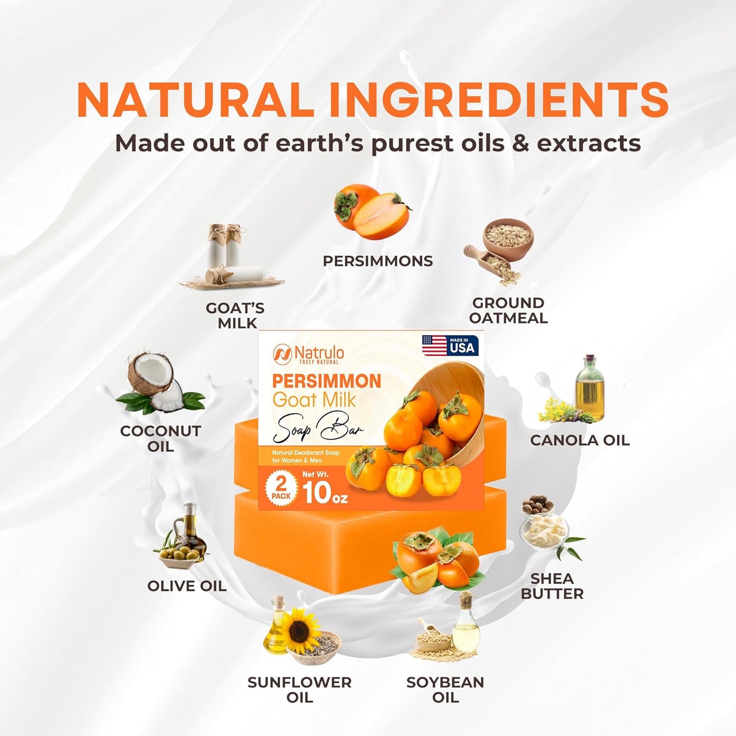 Natrulo Persimmon Goat Milk Soap Bar — additional view