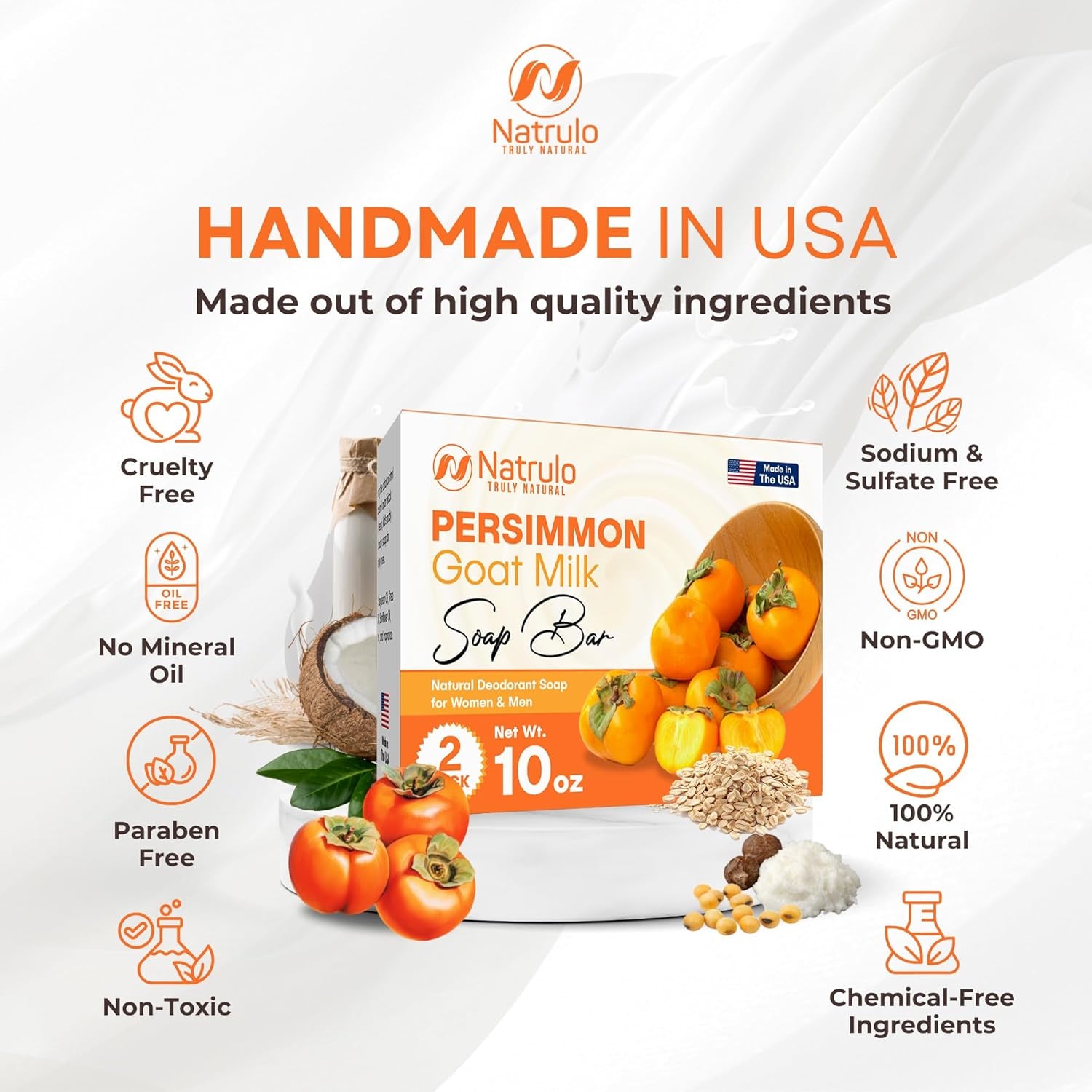 Natrulo Persimmon Goat Milk Soap Bar — additional view